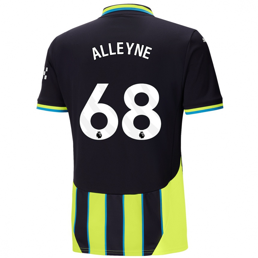 Kids Football Max Alleyne #68 Blue Yellow Away Jersey 2024/25 T-Shirt Uk