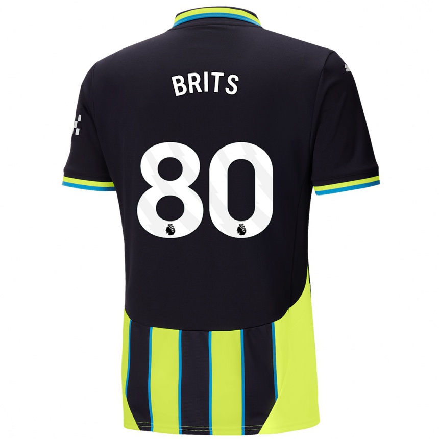 Kids Football Spike Brits #80 Blue Yellow Away Jersey 2024/25 T-Shirt Uk