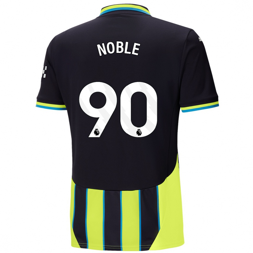 Kids Football Kian Noble #90 Blue Yellow Away Jersey 2024/25 T-Shirt Uk