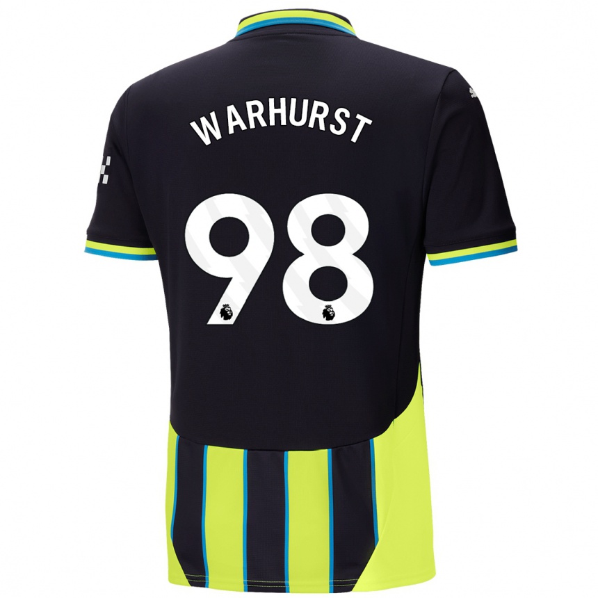 Kids Football Matthew Warhurst #98 Blue Yellow Away Jersey 2024/25 T-Shirt Uk