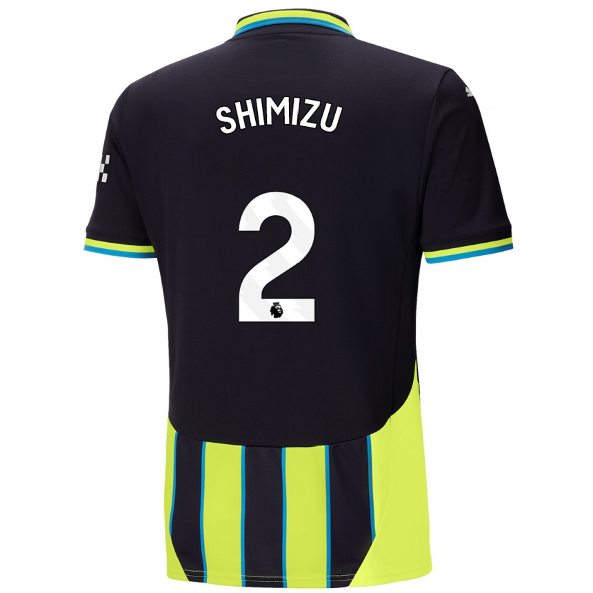 Kids Football Risa Shimizu #2 Blue Yellow Away Jersey 2024/25 T-Shirt Uk