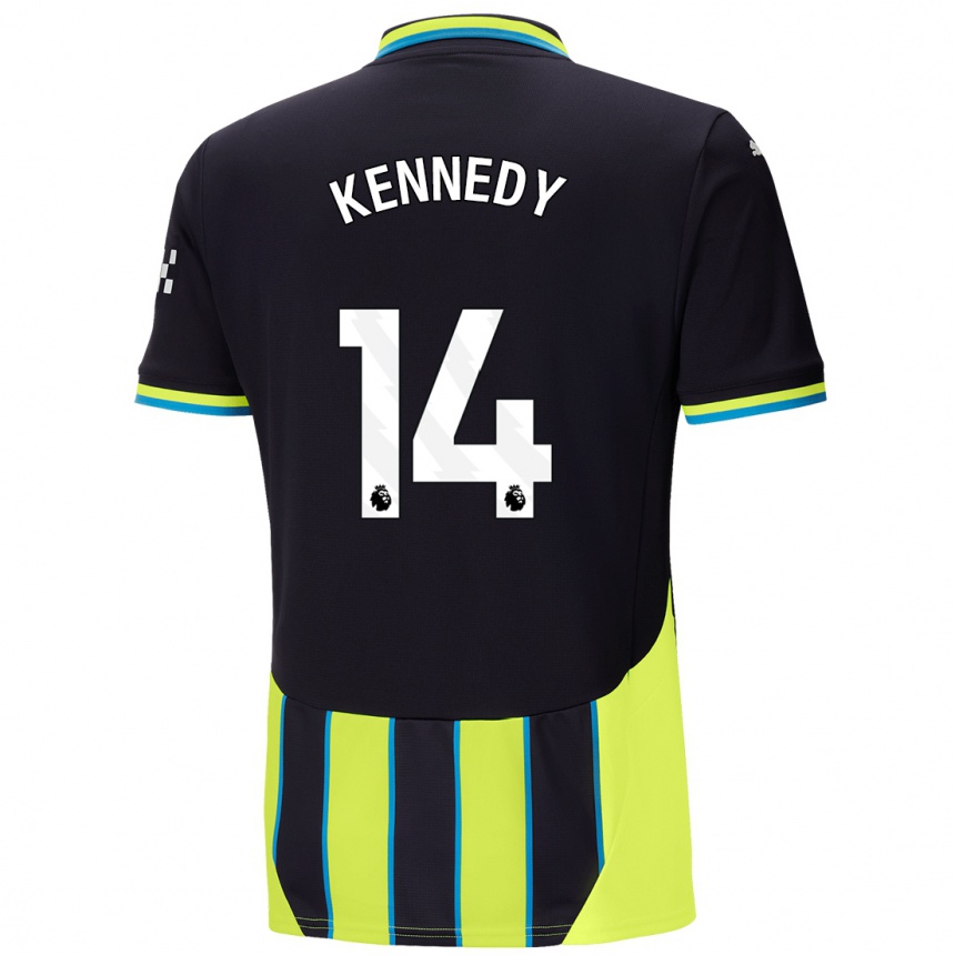 Kids Football Alanna Kennedy #14 Blue Yellow Away Jersey 2024/25 T-Shirt Uk