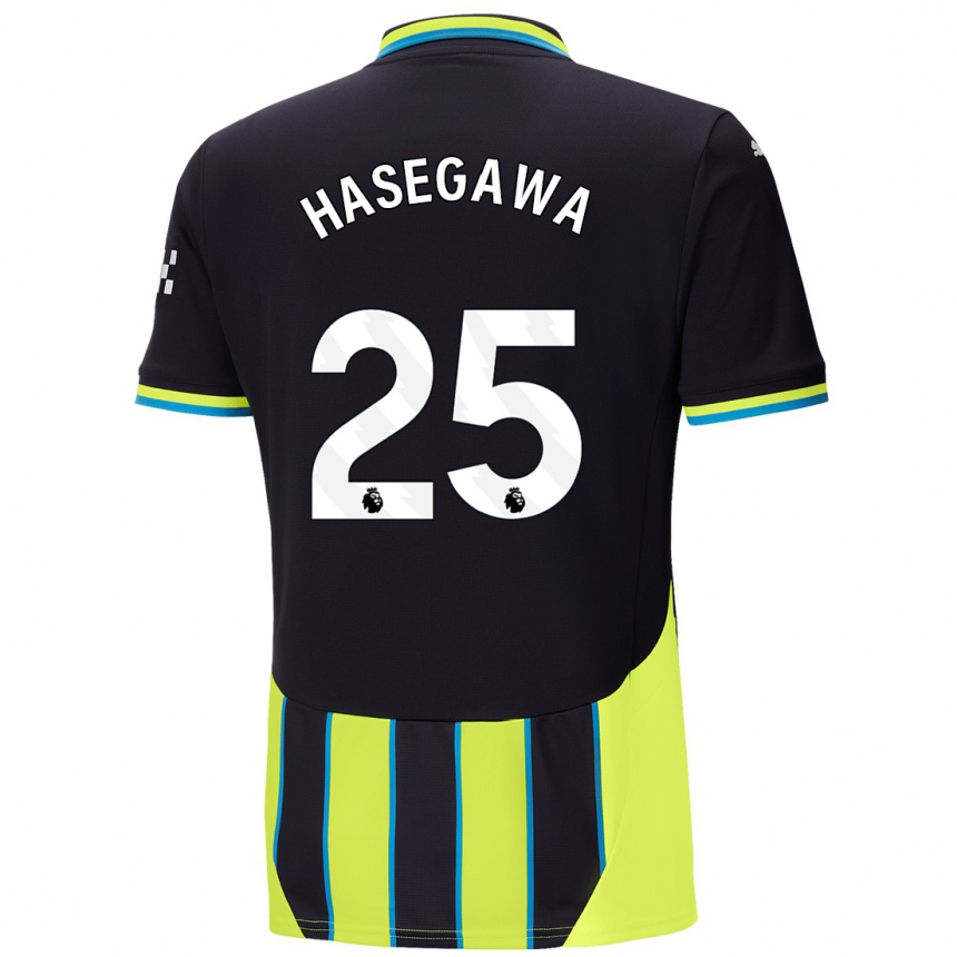 Kids Football Yui Hasegawa #25 Blue Yellow Away Jersey 2024/25 T-Shirt Uk