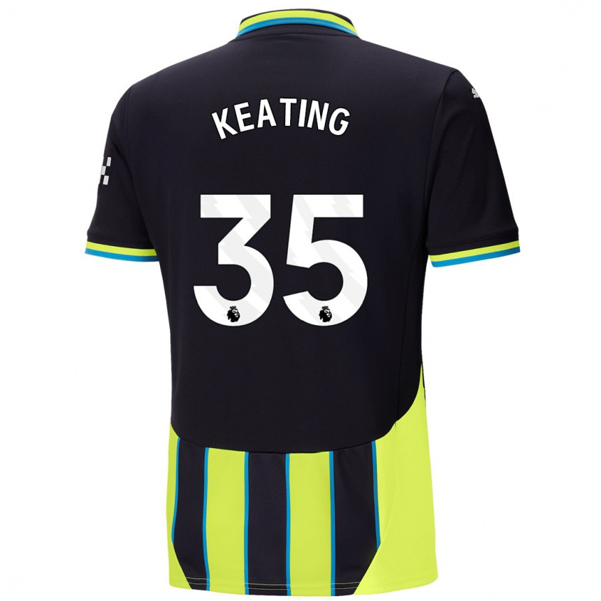 Kids Football Khiara Keating #35 Blue Yellow Away Jersey 2024/25 T-Shirt Uk