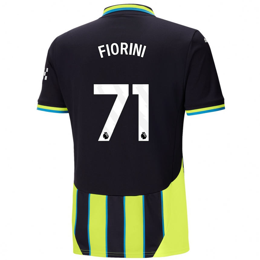 Kids Football Lewis Fiorini #71 Blue Yellow Away Jersey 2024/25 T-Shirt Uk