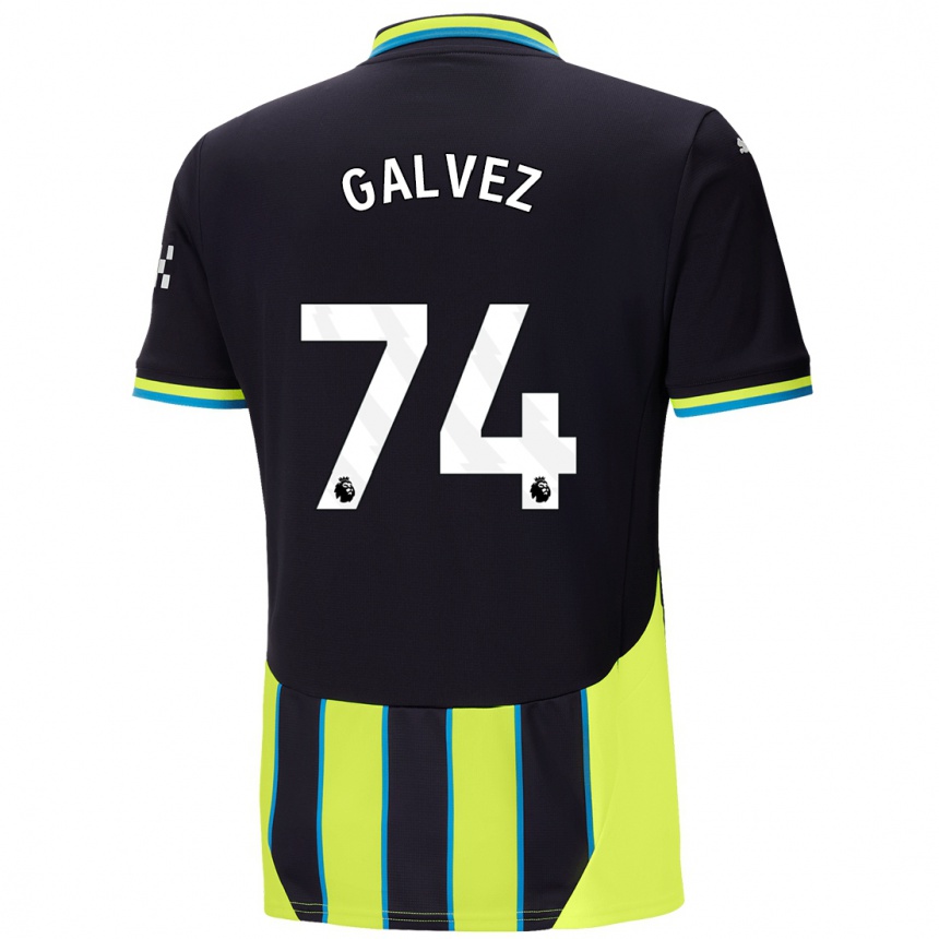 Kids Football Tomas Galvez #74 Blue Yellow Away Jersey 2024/25 T-Shirt Uk