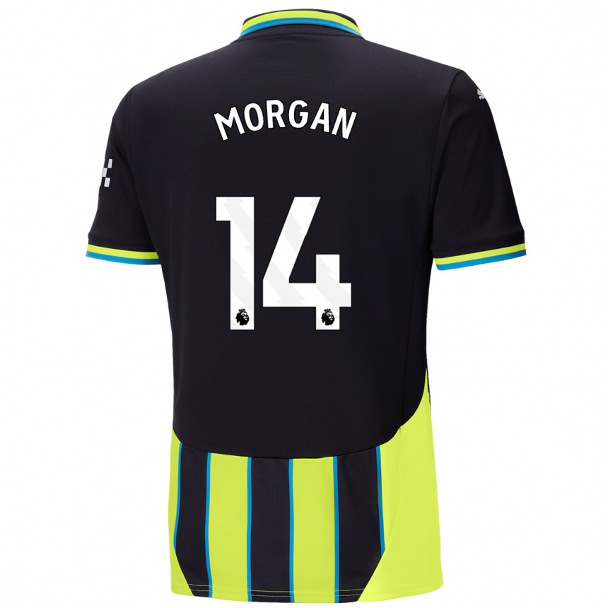 Kids Football Esme Morgan #14 Blue Yellow Away Jersey 2024/25 T-Shirt Uk