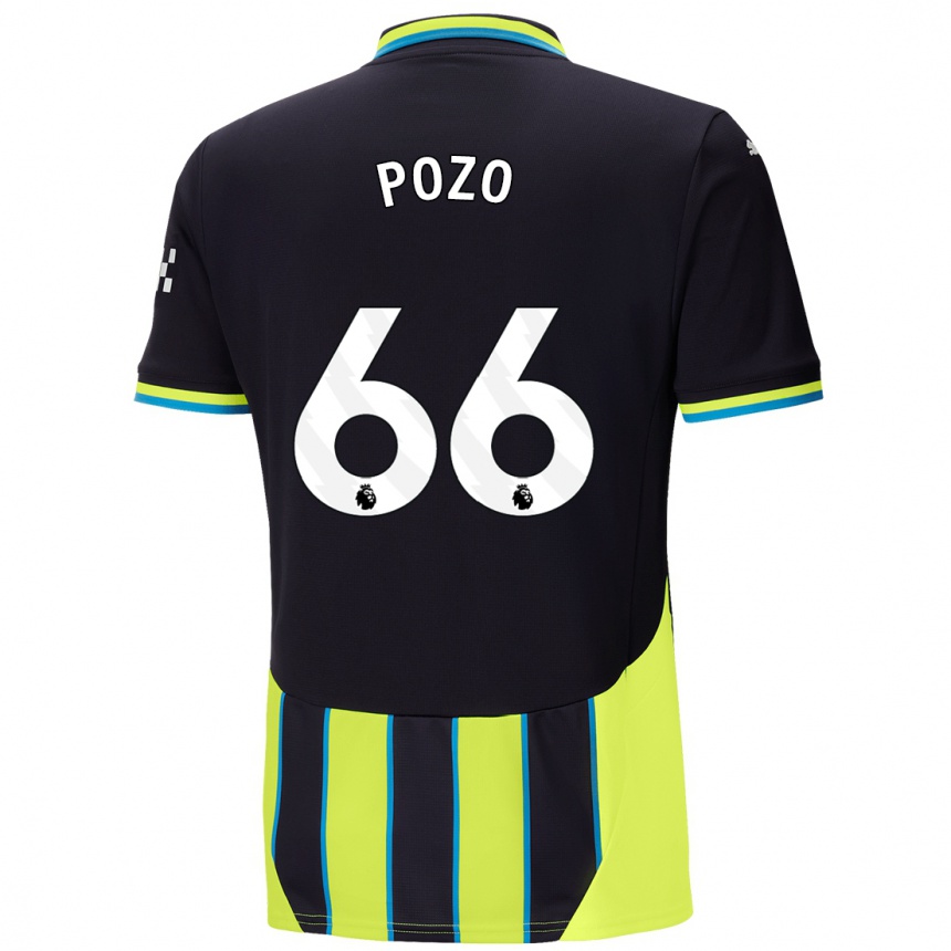 Kids Football Iker Pozo #66 Blue Yellow Away Jersey 2024/25 T-Shirt Uk