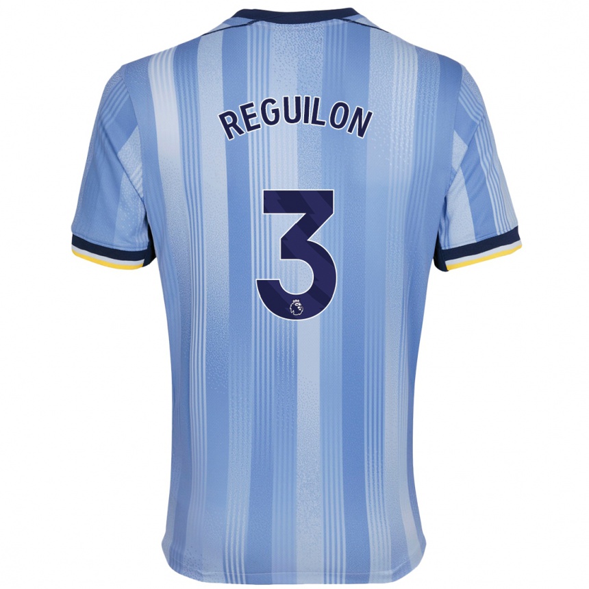 Kids Football Sergio Reguilon #3 Light Blue Away Jersey 2024/25 T-Shirt Uk