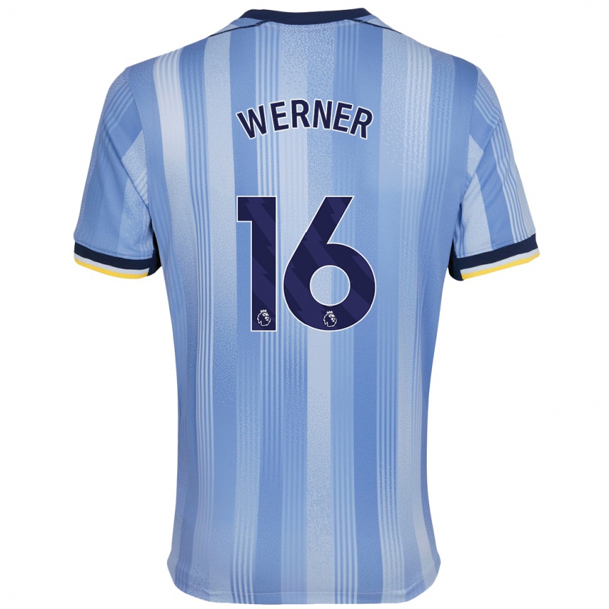 Kids Football Timo Werner #16 Light Blue Away Jersey 2024/25 T-Shirt Uk