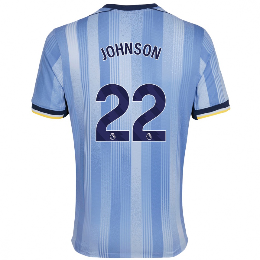 Kids Football Brennan Johnson #22 Light Blue Away Jersey 2024/25 T-Shirt Uk