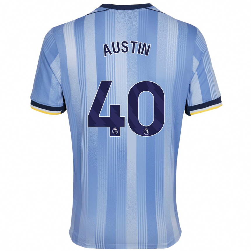 Kids Football Brandon Austin #40 Light Blue Away Jersey 2024/25 T-Shirt Uk