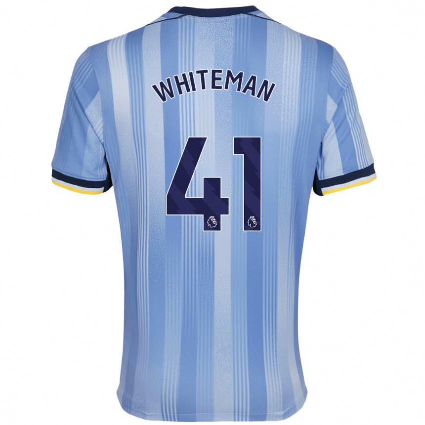 Kids Football Alfie Whiteman #41 Light Blue Away Jersey 2024/25 T-Shirt Uk