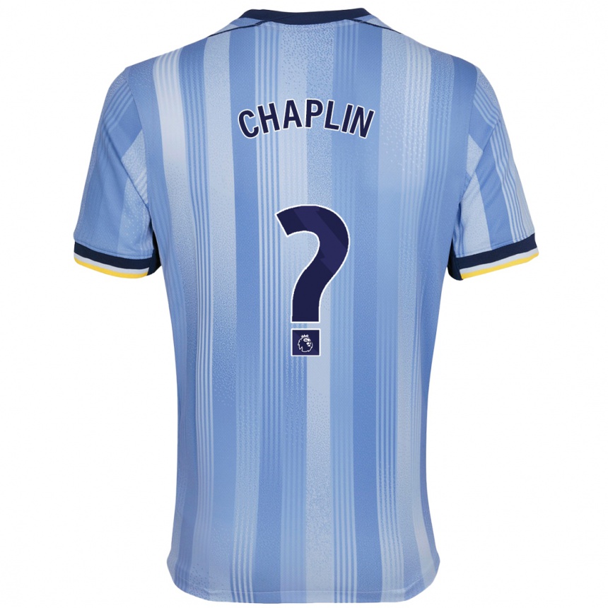 Kids Football Archie Chaplin #0 Light Blue Away Jersey 2024/25 T-Shirt Uk