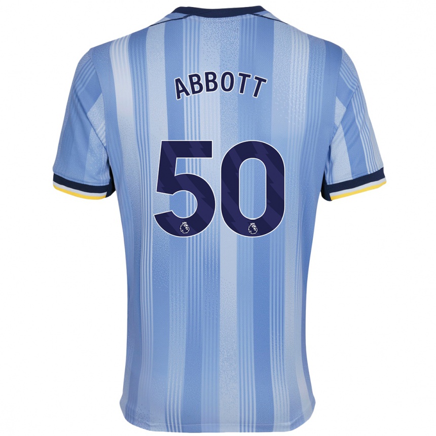 Kids Football George Abbott #50 Light Blue Away Jersey 2024/25 T-Shirt Uk