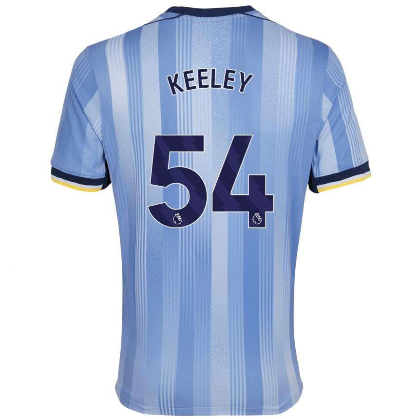 Kids Football Josh Keeley #54 Light Blue Away Jersey 2024/25 T-Shirt Uk