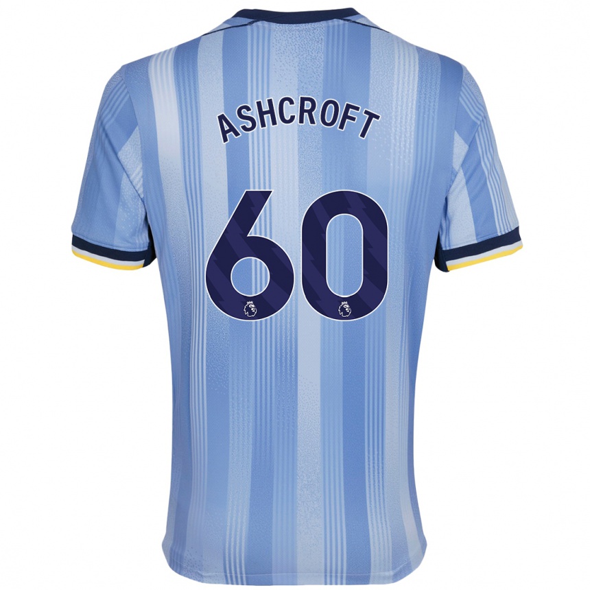 Kids Football Tyrell Ashcroft #60 Light Blue Away Jersey 2024/25 T-Shirt Uk