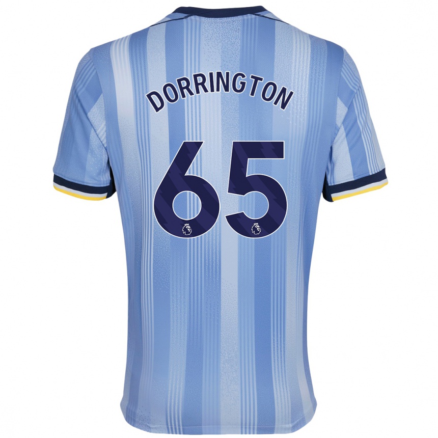 Kids Football Alfie Dorrington #65 Light Blue Away Jersey 2024/25 T-Shirt Uk