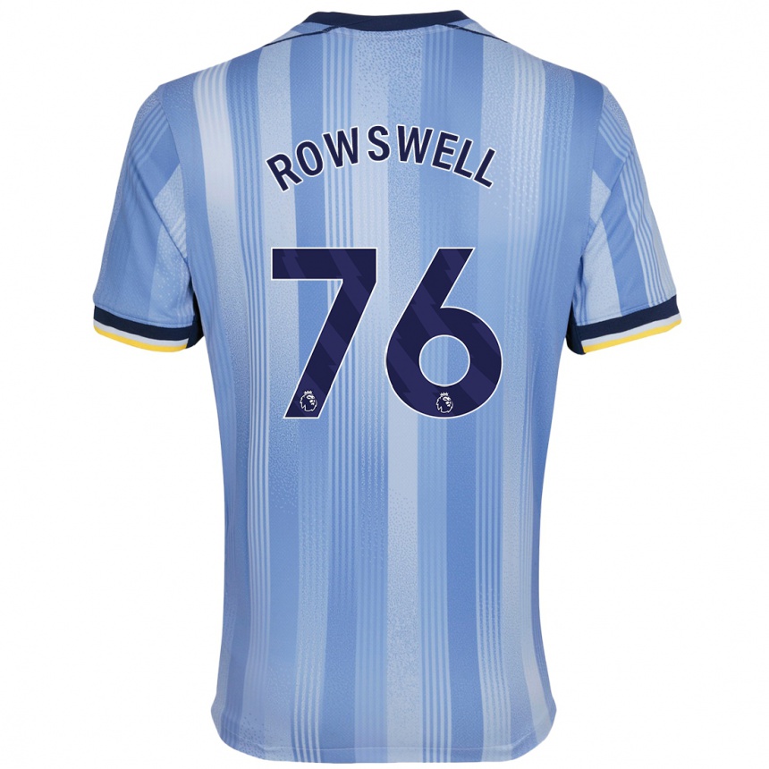 Kids Football James Rowswell #76 Light Blue Away Jersey 2024/25 T-Shirt Uk