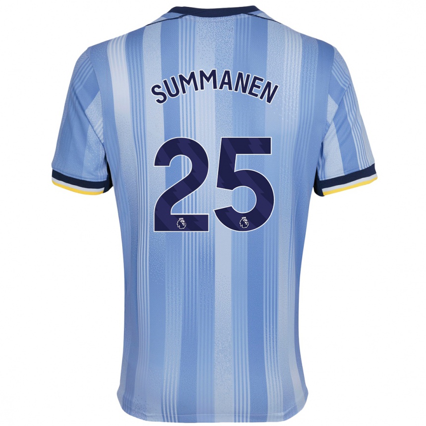 Kids Football Eveliina Summanen #25 Light Blue Away Jersey 2024/25 T-Shirt Uk