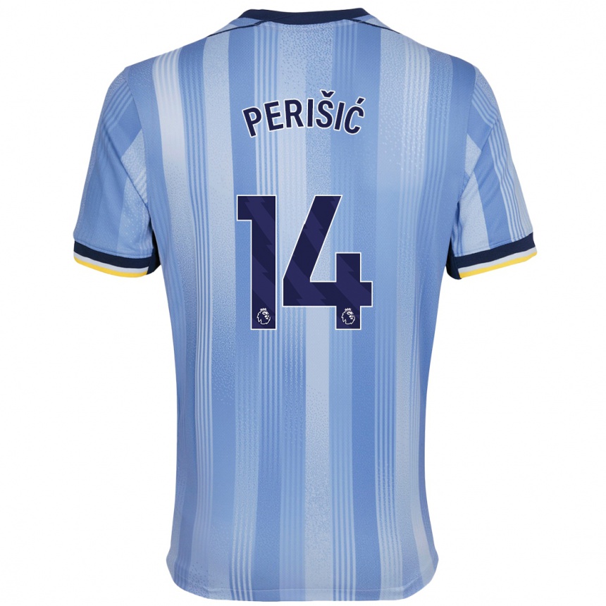 Kids Football Ivan Perisic #14 Light Blue Away Jersey 2024/25 T-Shirt Uk