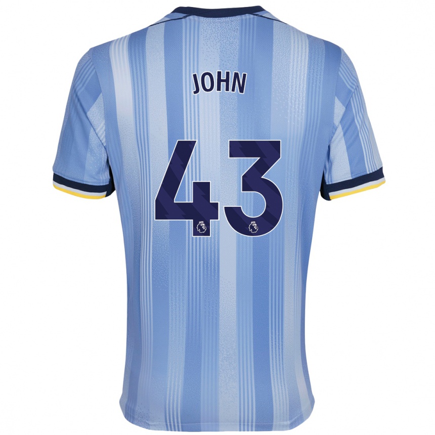 Kids Football Nile John #43 Light Blue Away Jersey 2024/25 T-Shirt Uk