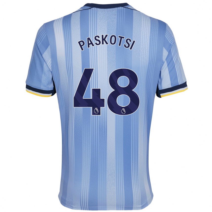 Kids Football Maksim Paskotsi #48 Light Blue Away Jersey 2024/25 T-Shirt Uk