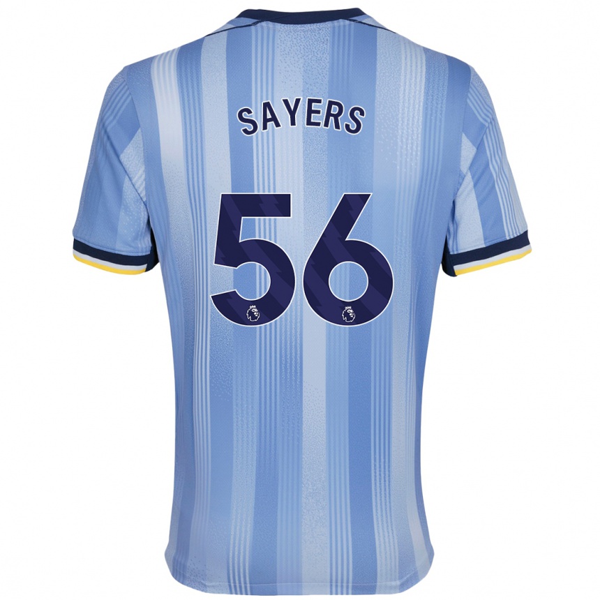 Kids Football Charlie Sayers #56 Light Blue Away Jersey 2024/25 T-Shirt Uk