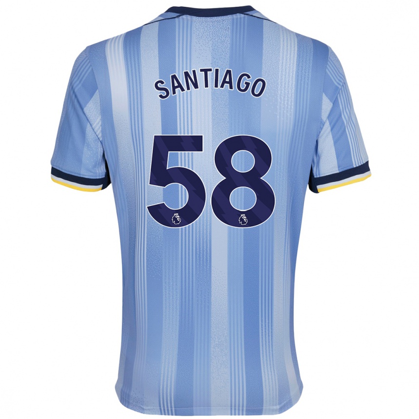 Kids Football Yago Santiago #58 Light Blue Away Jersey 2024/25 T-Shirt Uk