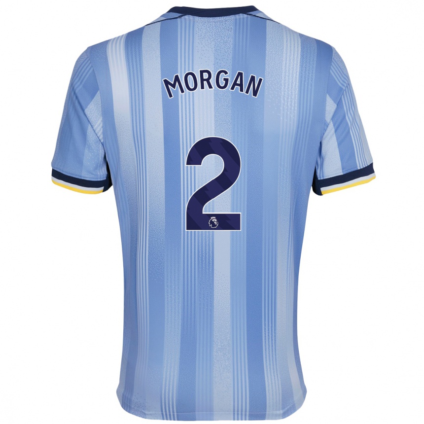 Kids Football Esther Morgan #2 Light Blue Away Jersey 2024/25 T-Shirt Uk