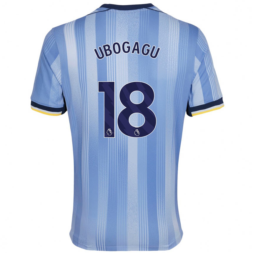 Kids Football Chioma Ubogagu #18 Light Blue Away Jersey 2024/25 T-Shirt Uk