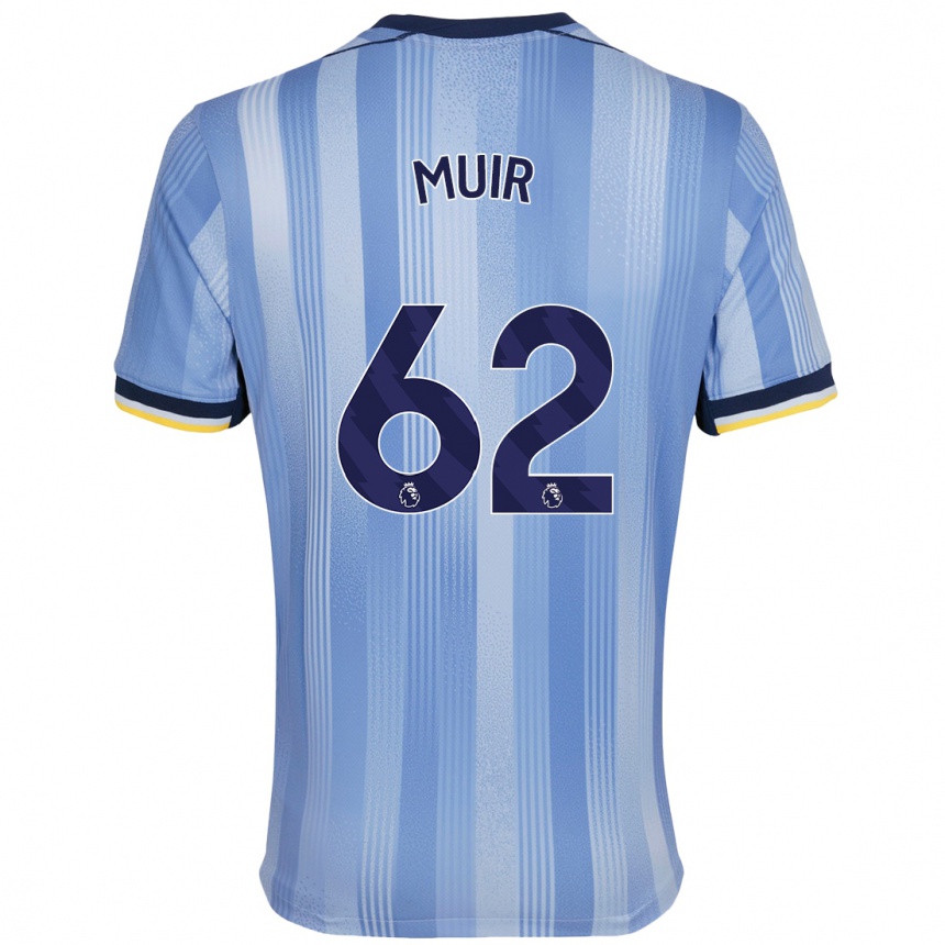 Kids Football Marqes Muir #62 Light Blue Away Jersey 2024/25 T-Shirt Uk