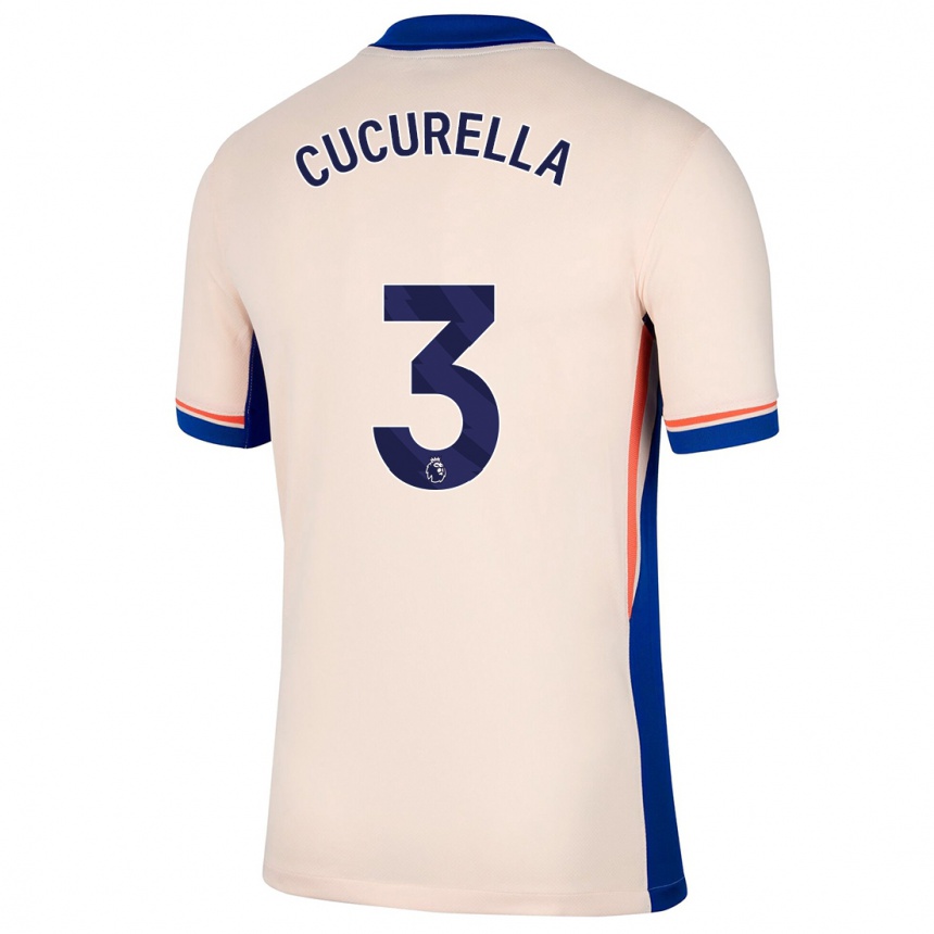 Kids Football Marc Cucurella #3 Light Beige Away Jersey 2024/25 T-Shirt Uk