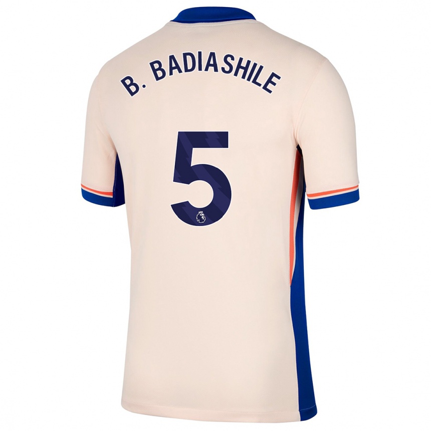 Kids Football Benoît Badiashile #5 Light Beige Away Jersey 2024/25 T-Shirt Uk