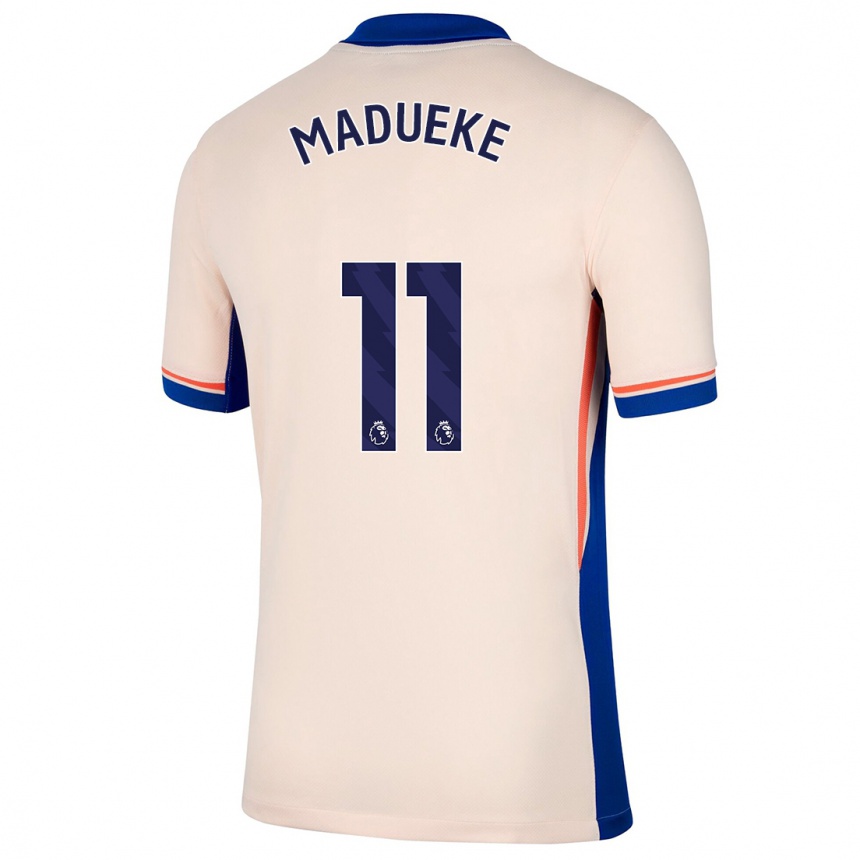 Kids Football Noni Madueke #11 Light Beige Away Jersey 2024/25 T-Shirt Uk