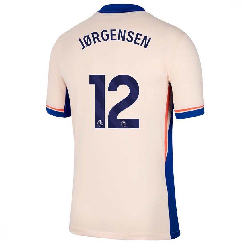 Kids Football Filip Jørgensen #12 Light Beige Away Jersey 2024/25 T-Shirt Uk