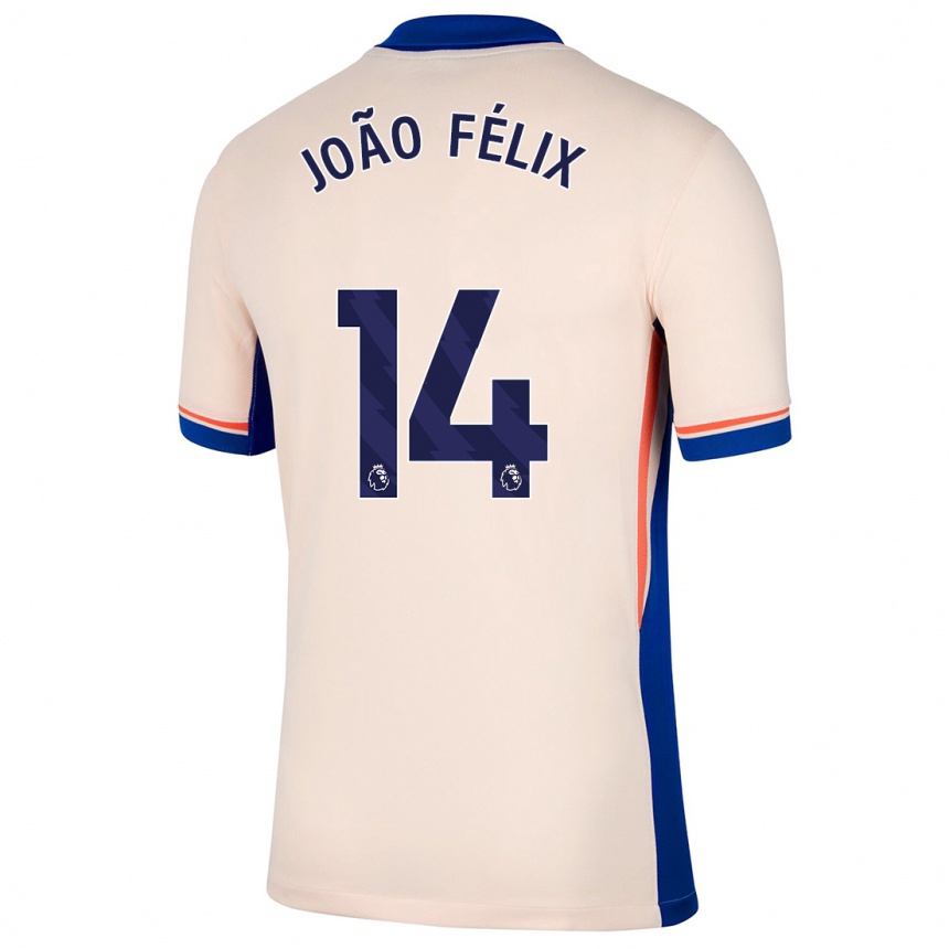 Kids Football Joao Felix #14 Light Beige Away Jersey 2024/25 T-Shirt Uk