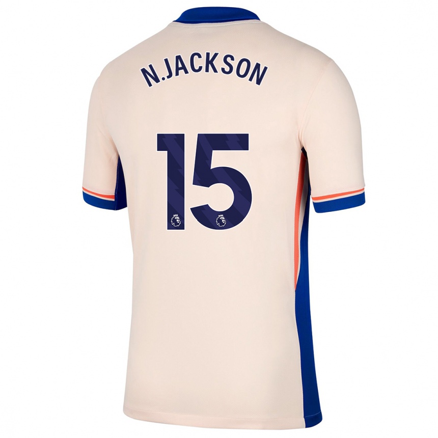 Kids Football Nicolas Jackson #15 Light Beige Away Jersey 2024/25 T-Shirt Uk