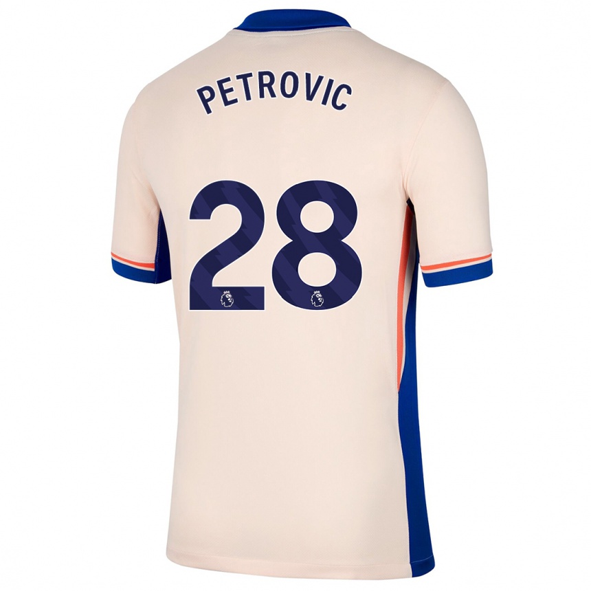 Kids Football Djordje Petrovic #28 Light Beige Away Jersey 2024/25 T-Shirt Uk