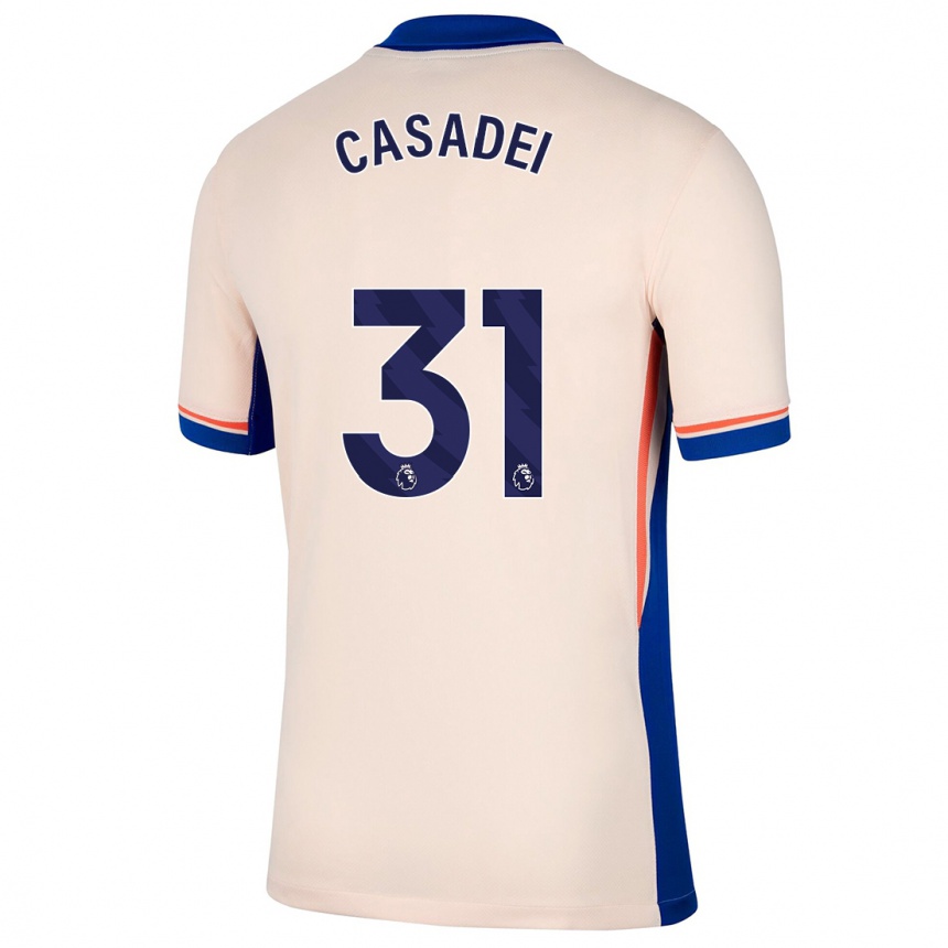 Kids Football Cesare Casadei #31 Light Beige Away Jersey 2024/25 T-Shirt Uk