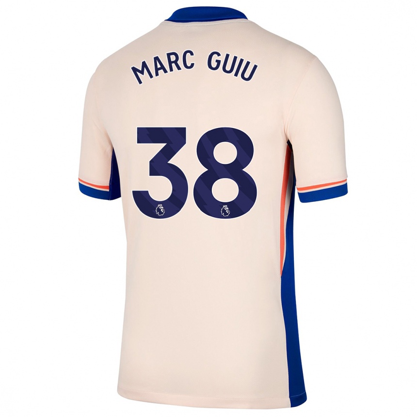 Kids Football Marc Guiu #38 Light Beige Away Jersey 2024/25 T-Shirt Uk