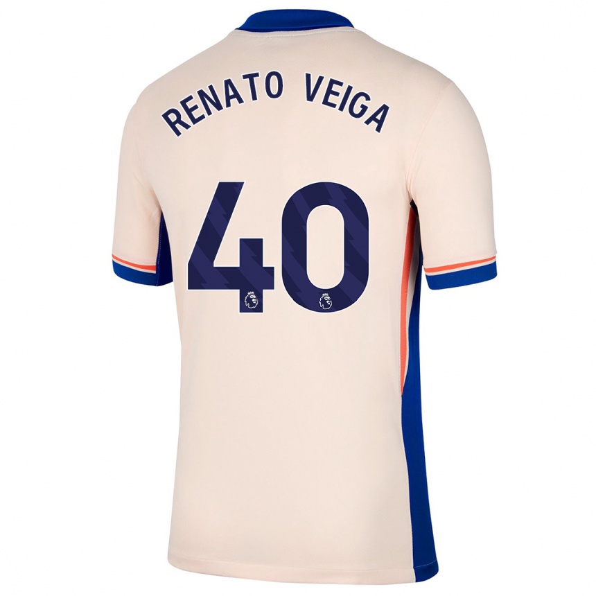 Kids Football Renato Veiga #40 Light Beige Away Jersey 2024/25 T-Shirt Uk