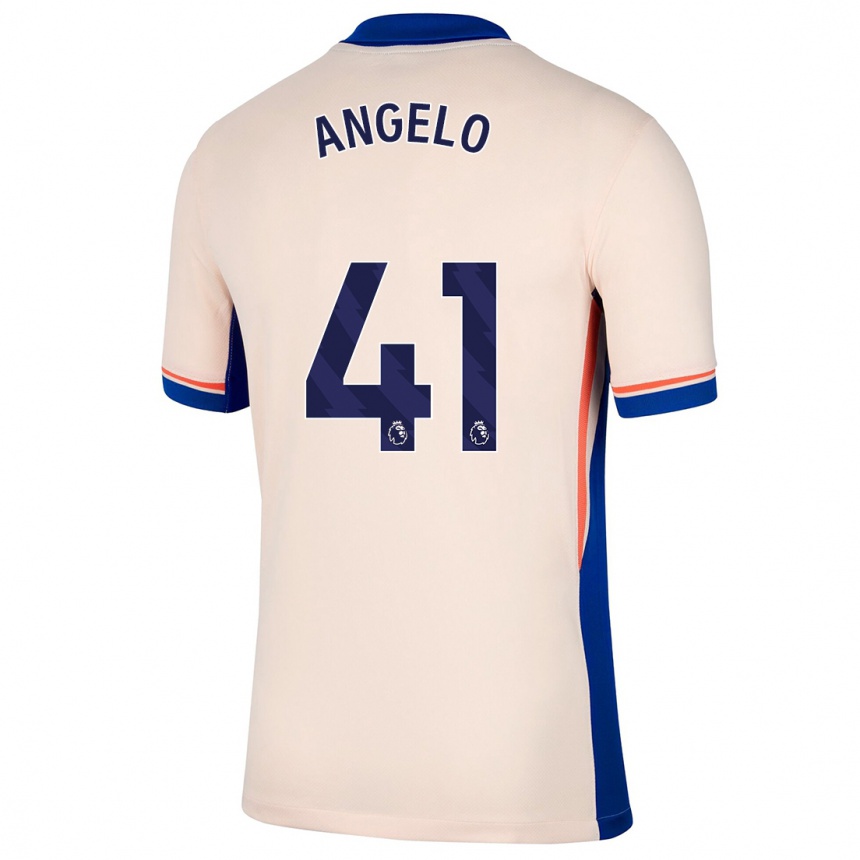 Kids Football Ângelo #41 Light Beige Away Jersey 2024/25 T-Shirt Uk