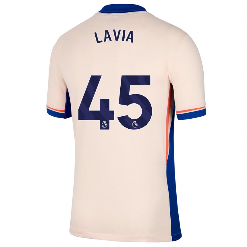 Kids Football Roméo Lavia #45 Light Beige Away Jersey 2024/25 T-Shirt Uk