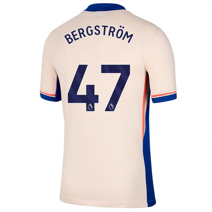 Kids Football Lucas Bergström #47 Light Beige Away Jersey 2024/25 T-Shirt Uk