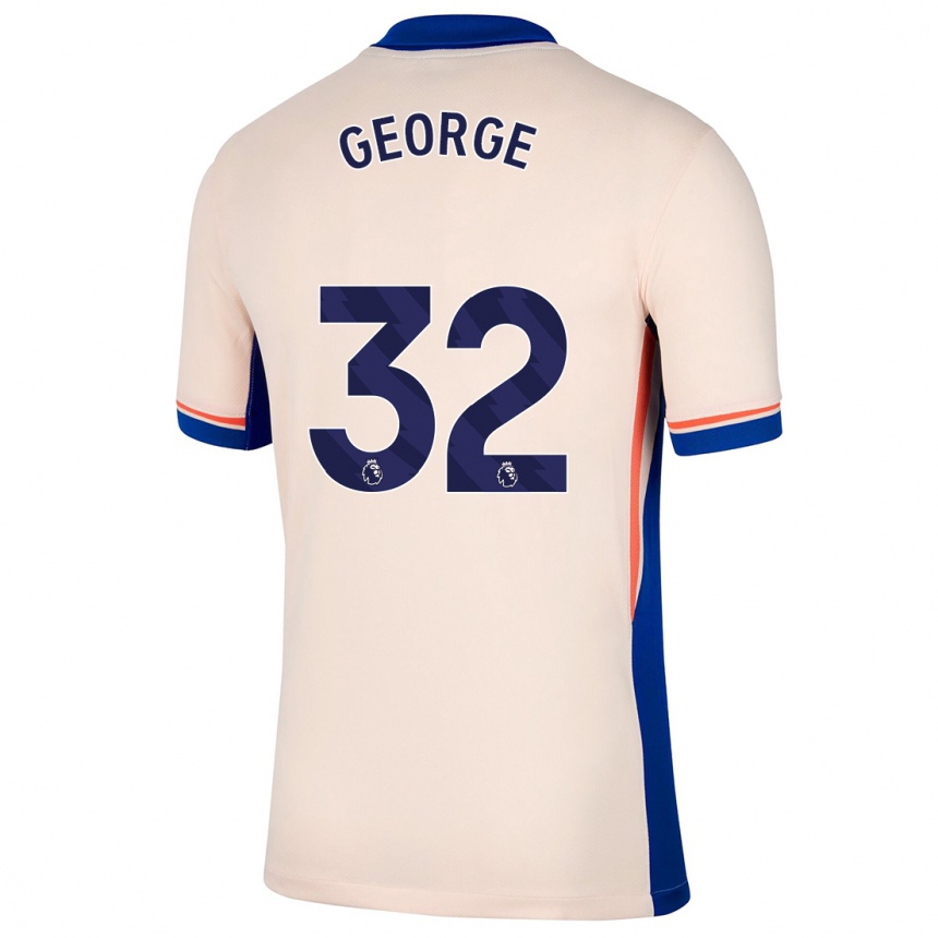 Kids Football Tyrique George #32 Light Beige Away Jersey 2024/25 T-Shirt Uk