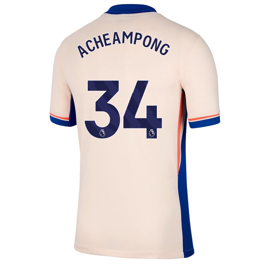 Kids Football Josh Acheampong #34 Light Beige Away Jersey 2024/25 T-Shirt Uk