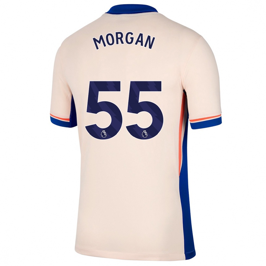 Kids Football Jimmy-Jay Morgan #55 Light Beige Away Jersey 2024/25 T-Shirt Uk