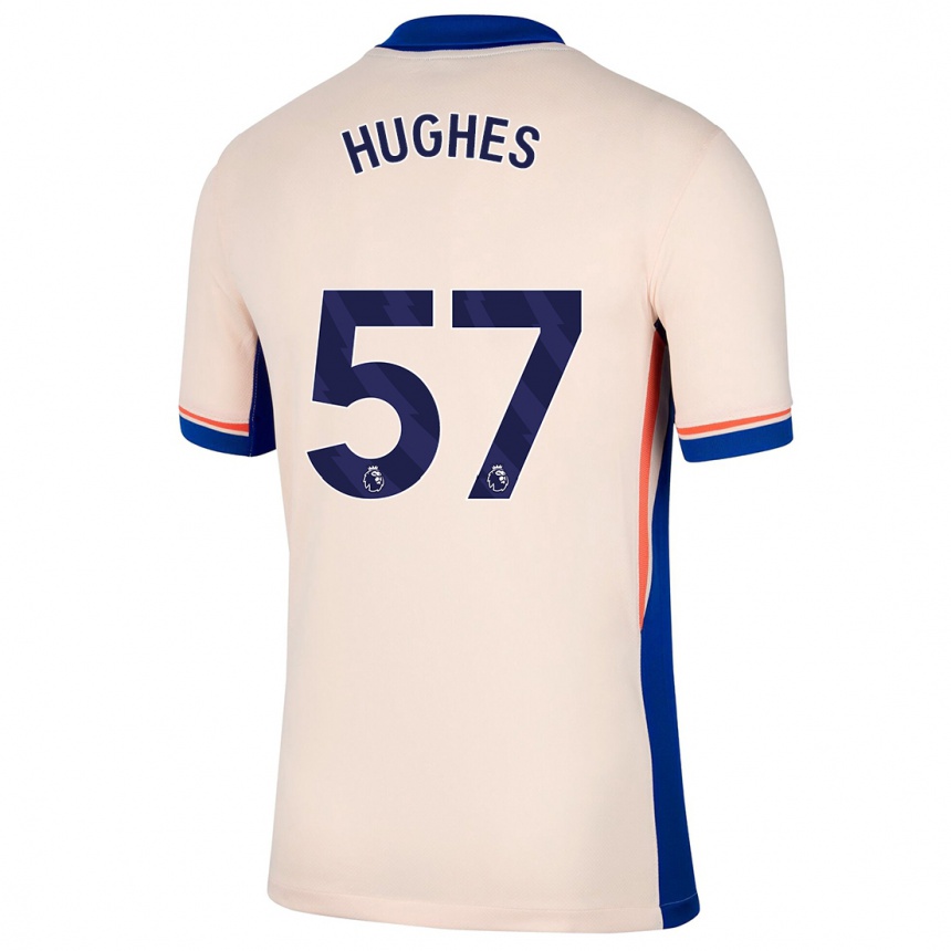 Kids Football Brodi Hughes #57 Light Beige Away Jersey 2024/25 T-Shirt Uk