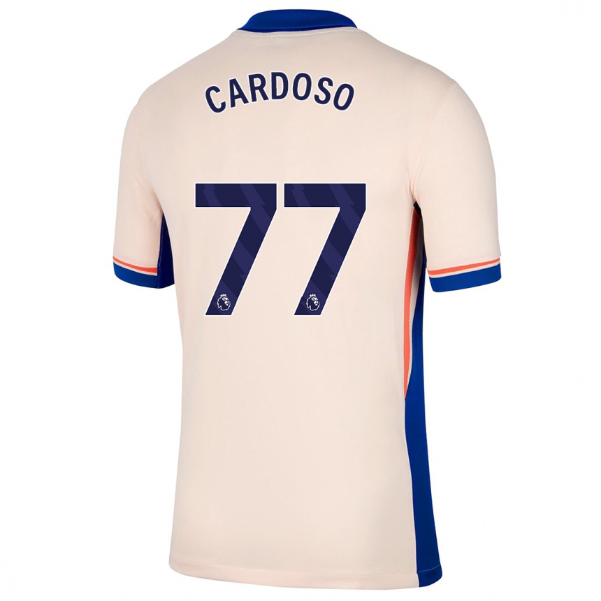 Kids Football Leo Cardoso #77 Light Beige Away Jersey 2024/25 T-Shirt Uk